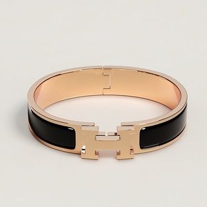 Hermes Clic H bracelet Rose Gold and Black